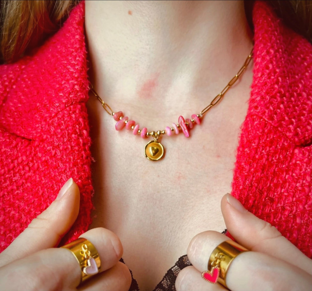 Collier Octobre Rose en acier inoxydable